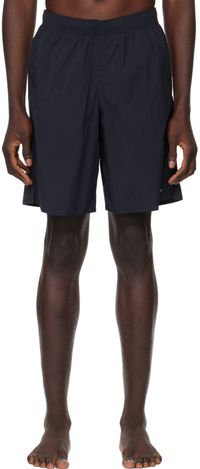 Jil Sander Maillot de bain bleu marine à logo imprimé