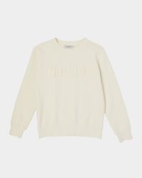 Kid's Golden Distressed Cotton Fleece Logo Sweatshirt, Size 4-12