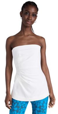Proenza Schouler Matte Viscose Crepe Strapless Top White 4