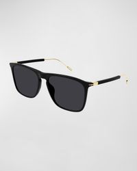 Men's Logo Plaqué Aviator Sunglasses
