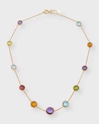 Jaipur Color Single Strand Necklace with Mixed Stones, 18"L