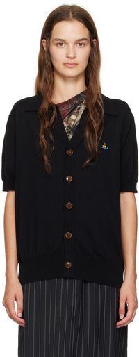 Vivienne Westwood Cardigan de style polo noir