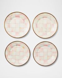 Rosy Check Appetizer Plates, Set of 4