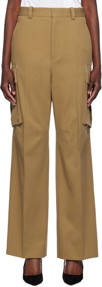 Victoria Beckham Tan Relaxed Cargo Trousers