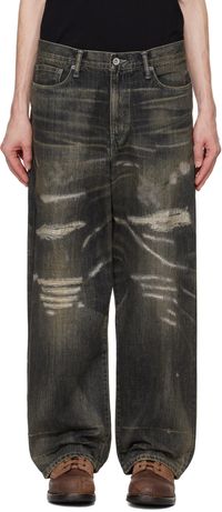 Neighborhood Black Savage Denim DP Wide Jeans