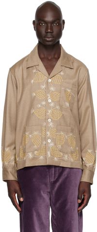 Bode Taupe Sweet Pine Shirt