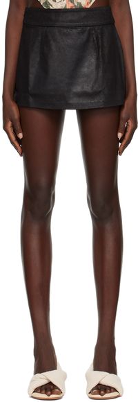 KIM SHUI SSENSE Exclusive Black Faux-Suede Miniskirt