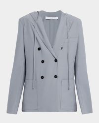 Alula Double-Breasted Hooded Blazer
