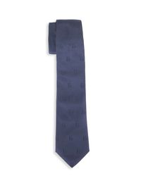 Little Boy's & Boy's Silk Jacquard Tie - Blue - Size 10