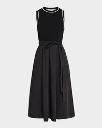 Devon Self-Tie Poplin Midi Dress