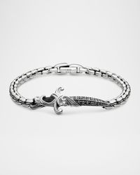 Men's Waves Dagger Bracelet in Silver, 5mm
