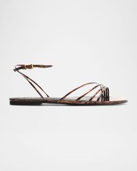 Inez Strappy Tortoise Flat Sandals