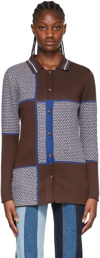 Ahluwalia Brown Extra Fine Merino Wool Cardigan