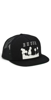 Rhude Thousand Palms Trucker Hat Black / White One Size