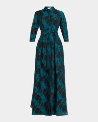 A-Line Organza Jacquard Shirt Gown