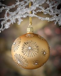 Golden Spark Burst Glass Ornament