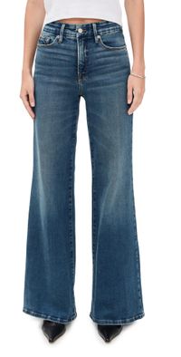 Good American Soft Tech Good Waist Palazzo Jeans Indigo986 8