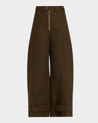 Tab-Ankle Barrel Trousers