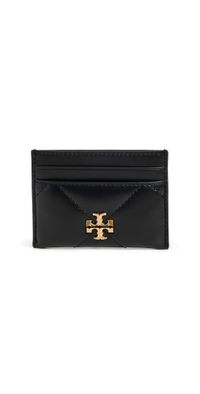 Tory Burch Kira Chevron Diamond Quilt Card Case Black One Size