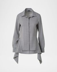 Prince of Wales Check Cool Wool Blouse