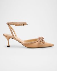 Strass Bow Double Ankle-Strap Pumps