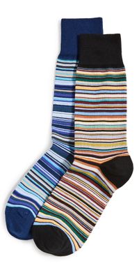 Paul Smith Signature Stripes 2 Pack Socks Multi One Size