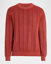 Men's Ribbed Cashmere Crewneck Sweater