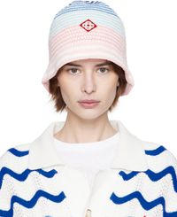Casablanca Chapeau bob multicolore en crochet à rayures dégradées