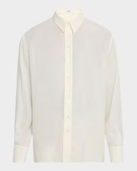 Men's Pleated Silk Sport Shirt
