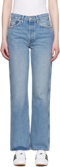 Re/Done Blue High Rise Loose Jeans
