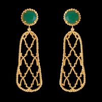 Lavani Jewels - Boucles d'oreilles en pierre naturelle - Taille Unique - Vert