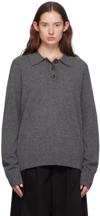 The Garment Polo à manches longues Como gris