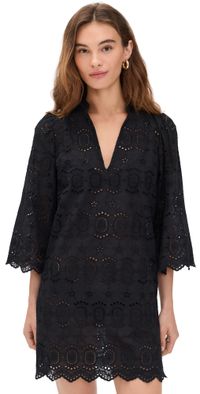 Natalie Martin Collection Maria Dress Medallion Embroidery Black XS