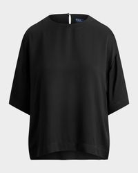 Crepe Back Satin Draped Top