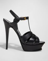 Tribute Leather T-Strap Platform Sandals