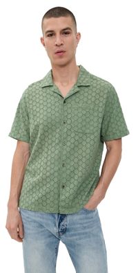 RAILS Tyler Shirt Green Dots M