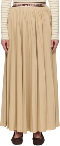 Weekend Max Mara Tan Bleu Maxi Skirt