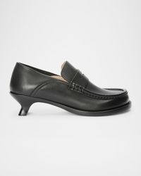 Campo Leather Kitten Penny Loafers