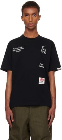 AAPE by A Bathing Ape Black A Logo Injection T-shirt