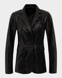 Python-Embossed Metis Suede Blazer