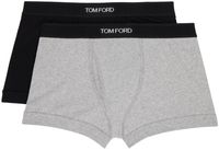 TOM FORD Ensemble de deux boxers noir et gris