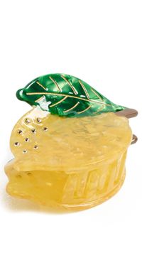 By Adina Eden Rhinestone Accented Lemon Claw Clip Yellow One Size