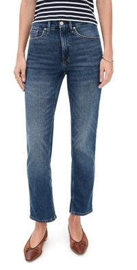 Good American Good Icon Straight Ankle Jeans Indigo1082 10
