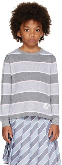 Thom Browne Enfant | T-shirt à manches longues gris à rayures