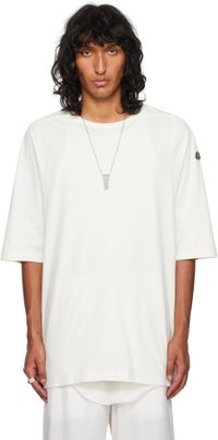 Rick Owens T-shirt blanc cassé en coton bio - Moncler + Rick Owens