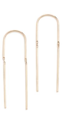 Zoe Chicco 14k Gold Wire Thread Through Earrings Yellow Gold One Size