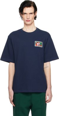 Casablanca T-shirt bleu marine à écusson Fibonacci
