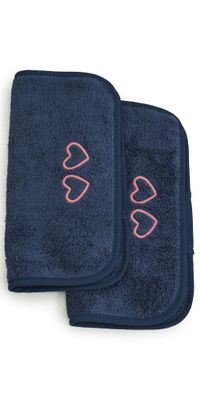 Weezie Makeup Towels 2 Pack Coral Hearts One Size