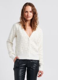 Twinset - Gilet Col V imprimé - Taille L - Beige