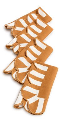 Misette Scalloped Stripe Napkins Set of 4 Amber One Size